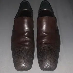 Prada | Shoes | Prada Dark Brown Embroidered Slip On Loafers  display picture 3